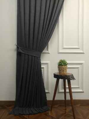 Arzenen Birinci Sınıf Kalite Kadife Dokulu Tek Kanat Fon Perde.- Antrasit