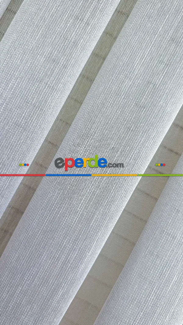 Oturma Odası - Açık Gri Keten Düz Tül Perde - Ağır Gramajlı Premium