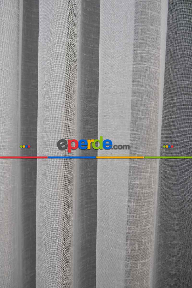 Keten Tül Ütü İstemez Dökümlü Tül - İtinalı Dikiş - Kanun Pile Seçeneği - Kurşunlu Tül