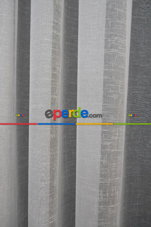 Keten Tül Ütü İstemez Dökümlü Tül - İtinalı Dikiş - Kanun Pile Seçeneği - Kurşunlu Tül