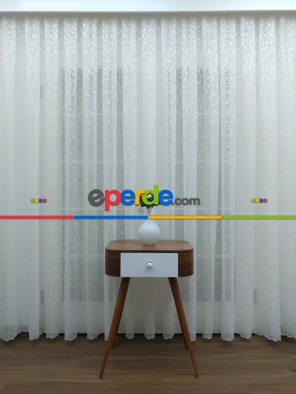 Özel Örme Dokulu Tül Perde 100% Orjinal Ürün- Ekru