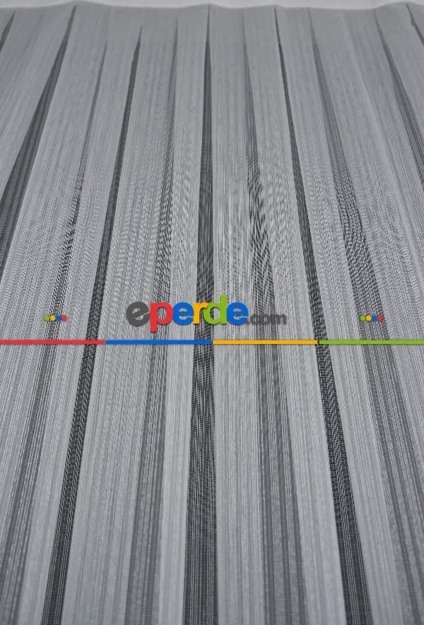 Salon - Düz Simli Düz Tül Perde - Ekru