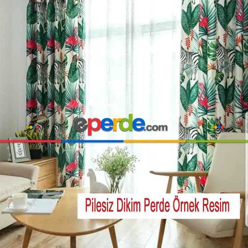 Mutfak Fon Perde Baskılı- Yeşil