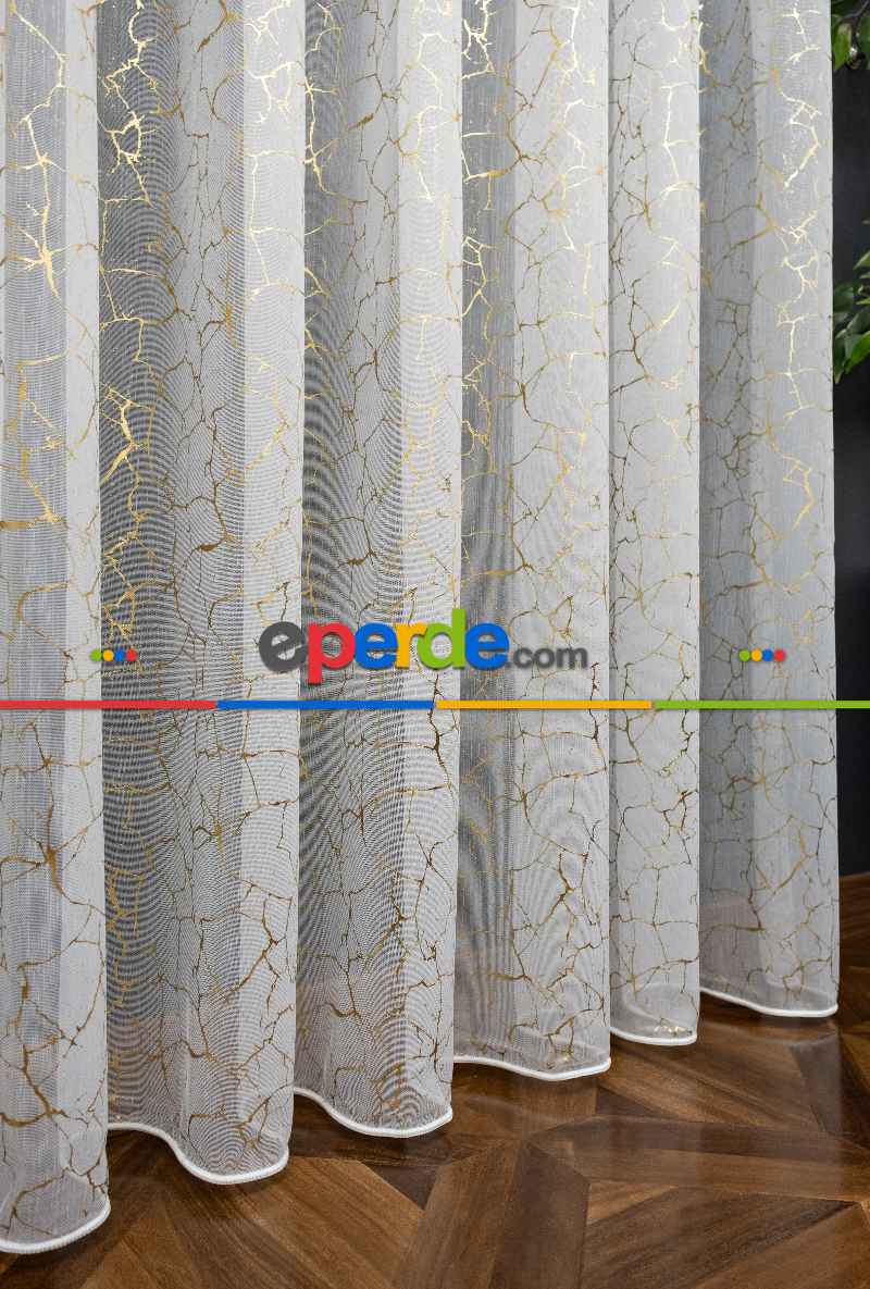 Varak Sim Altın Mermer Desen Model Tasarım Tül