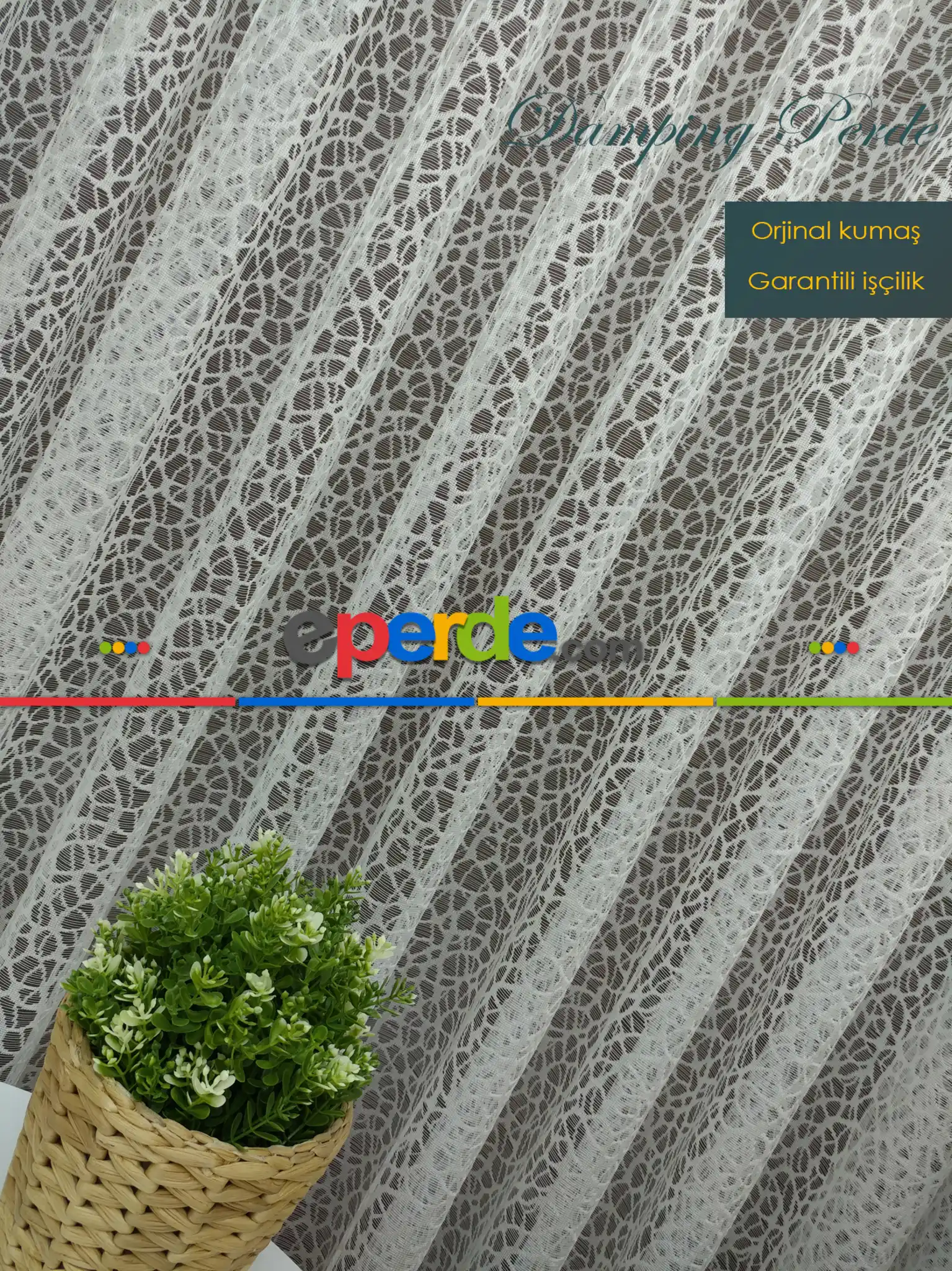 Salon ( Orjinal ) Spor Desen Fransız Dantel Tül Perde 