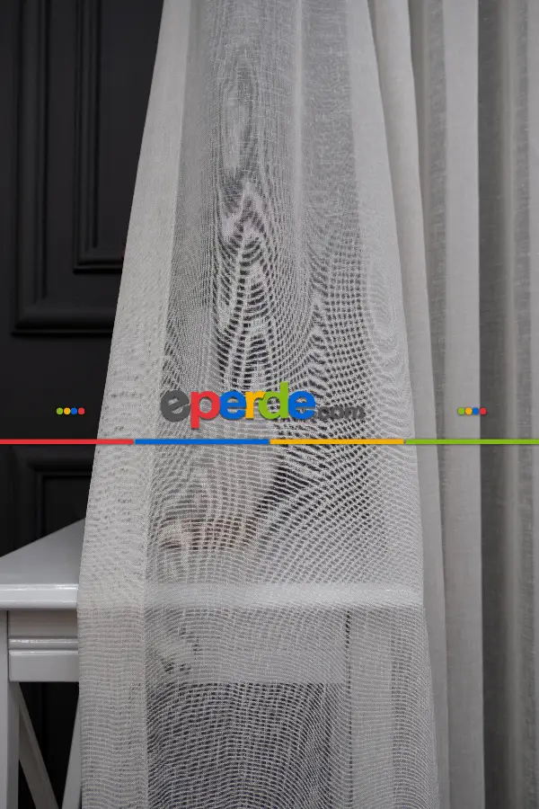 Yatak Odası - Keten Tül Ütü İstemez Dökümlü Tül - İtinalı Dikiş - S Pile