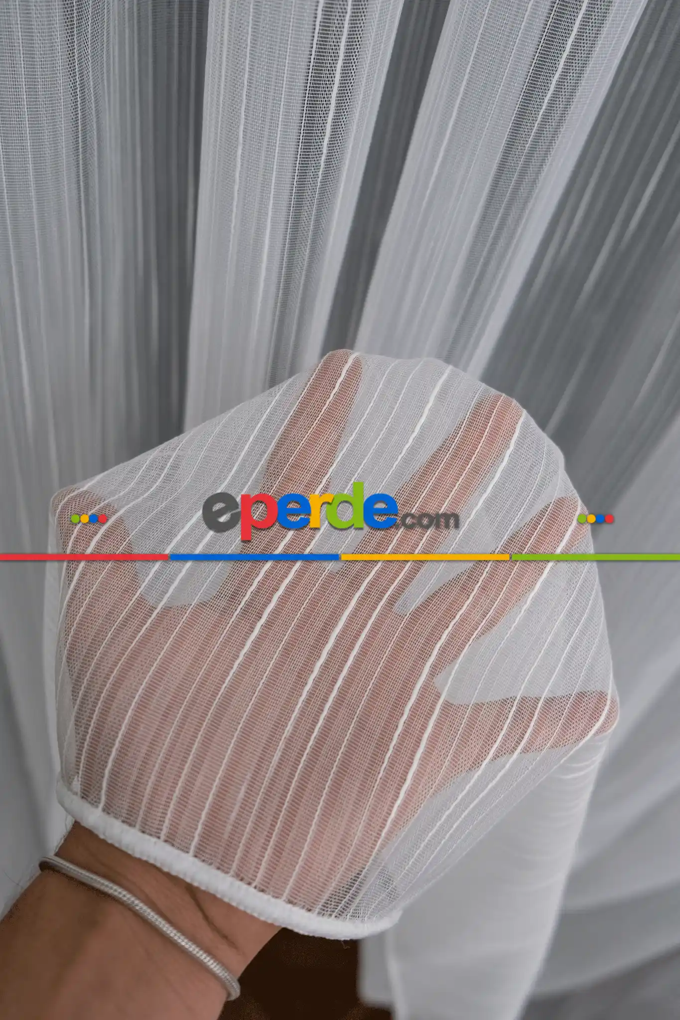 Mutfak - Göktaşı Düz Tül Perde - Ekru - Kurşunlu Tül