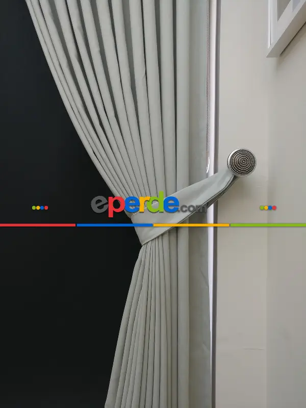 Düz Renk Dökümlü Fon Perde (150)- Kum Gri