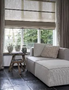 Bebek Odası - Katlamalı Perde Naturel Keten Tül Katlamalı Perde