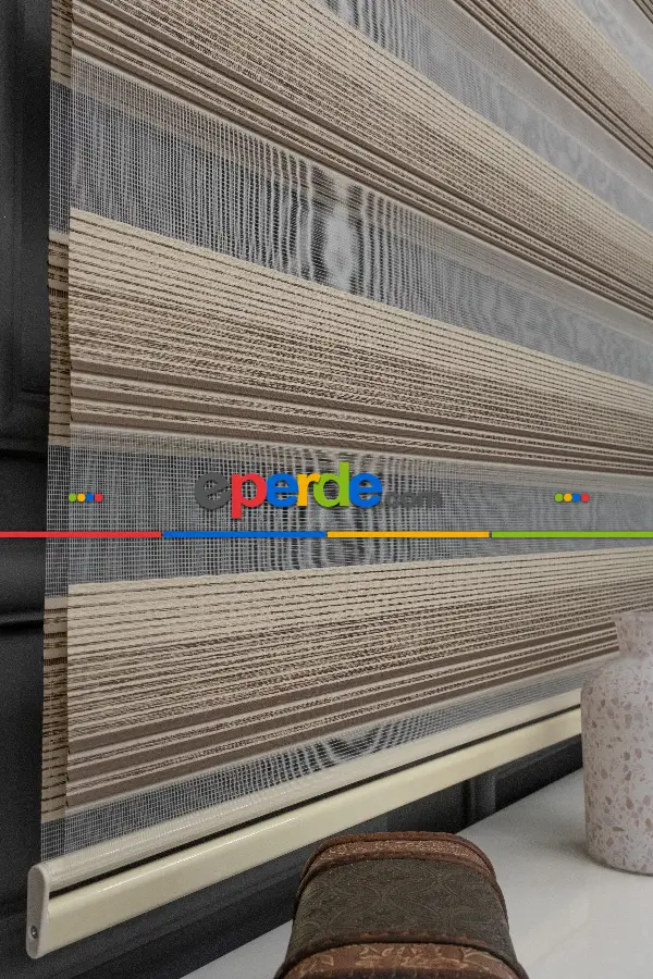 Zebra Perde - Geçişli Mikro Pileli Zebra Perde