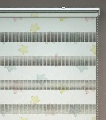 Yıldız Desenli Baskılı Zebra Perde- Çok Renkli