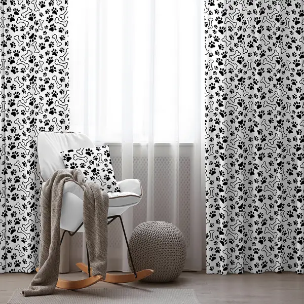 Çocuk Odası - Harf Desenli Fon Perde Evim899 Kumaşı Kalındır Duck Bezi Değildir- Mavi-beyaz