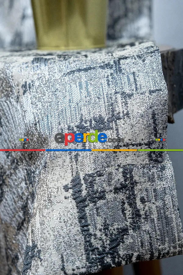 Patinedesenli Valencia Jakar Dokuma Fon Perde- Bej-füme