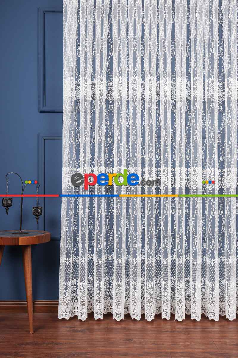 Salon Tül Modelleri - Elit Brode İşlemeli Tül Perde Özel Seri 108