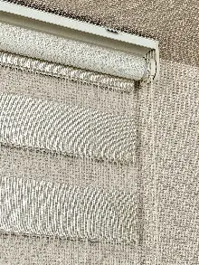 Krem Bambu Zebra Perde, Standart Metal Kasalı Yüksek Kalite Kornişe Kolay Montaj Seçenekli