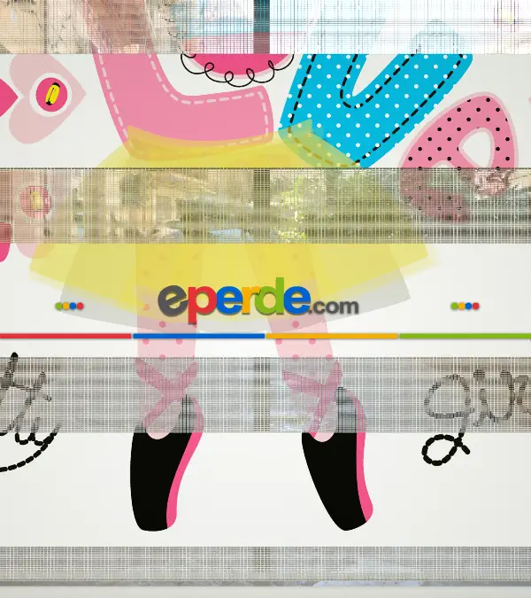 Flamingo Desenli Özel Baskılı Zebra Perde- Çok Renkli