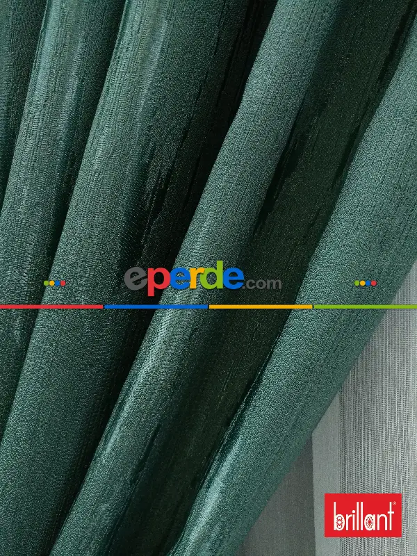 Brillant Jakar Fon Mint Yeşili Renk Düz Fon Perde - Yeşil-mint