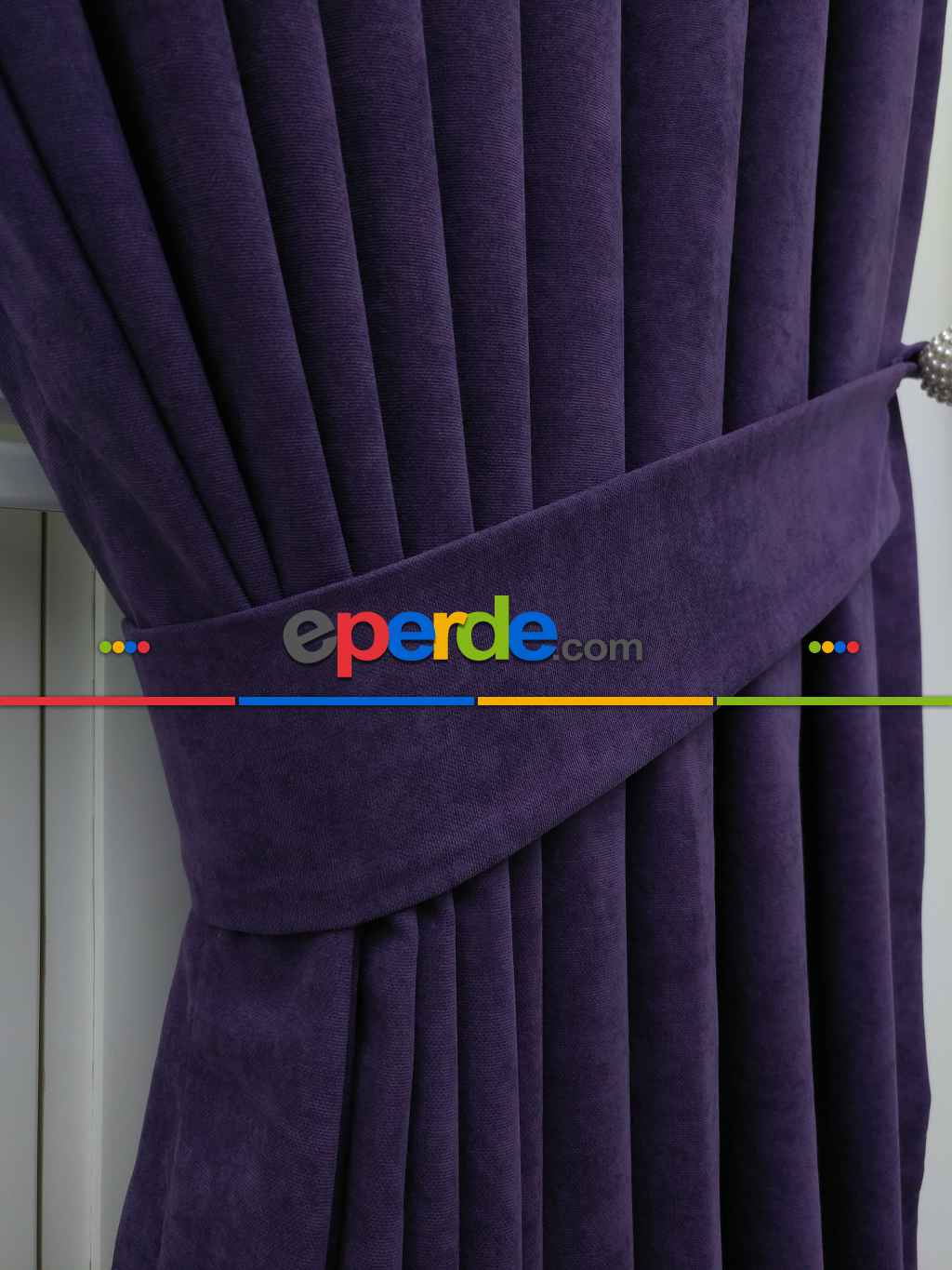 Fon Perde - Mor Düz Fon Perde- Mor 130cm X 270cm 
