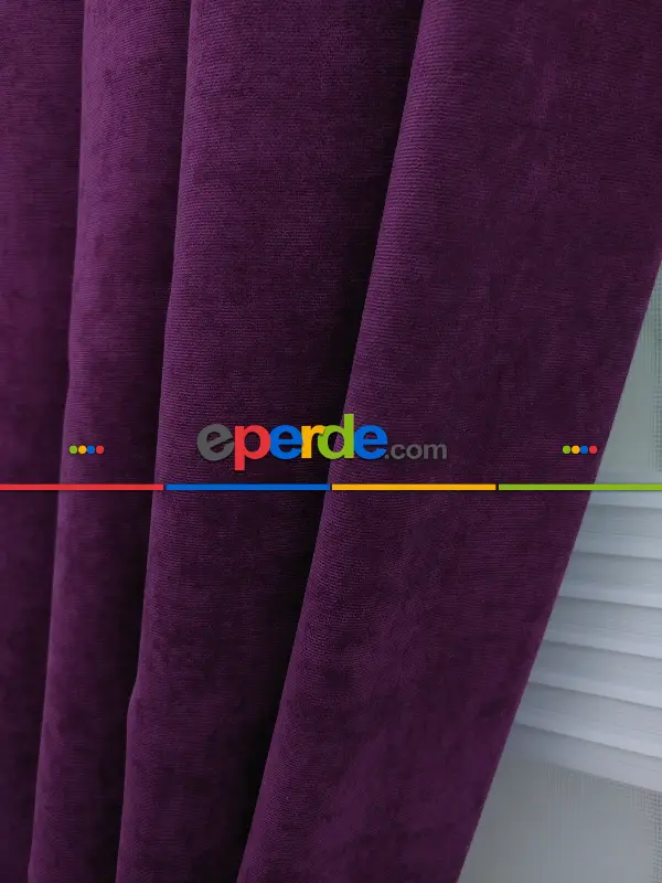 Mor Düz Fon Perde- Mor