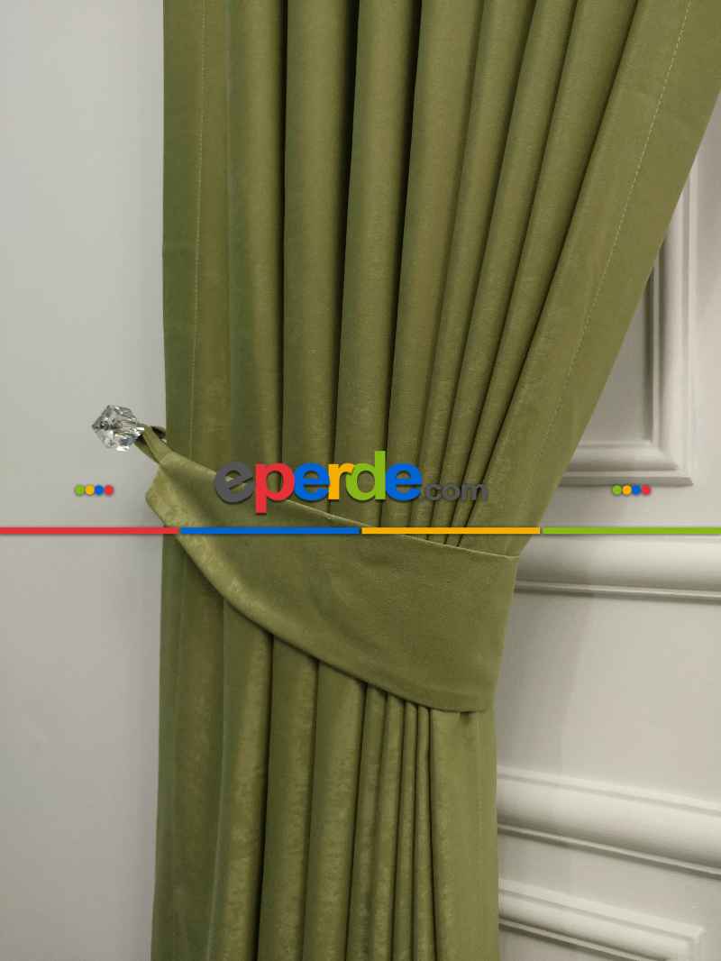 Salon - Soft Fon Perde Su Yeşili Dökümlü En - Su Yeşili