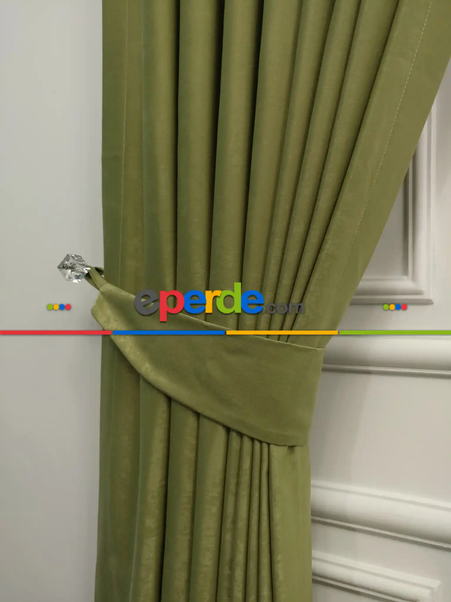 Salon - Soft Fon Perde Su Yeşili Dökümlü En - Su Yeşili