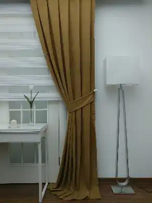 Hardal Rengi - Düz Fon Perde- Hardal