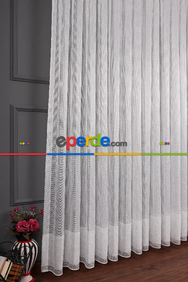 Etek Bantlı Keten Tül Perde Grz 2165