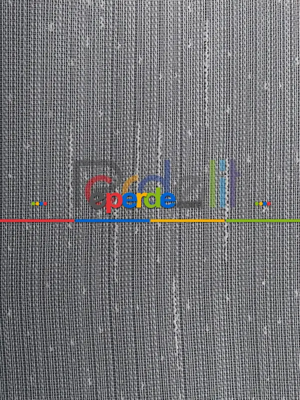 Bambu Zemin Noktalı Ve Çizgili Simli Düz Tül Perde Gramajlı