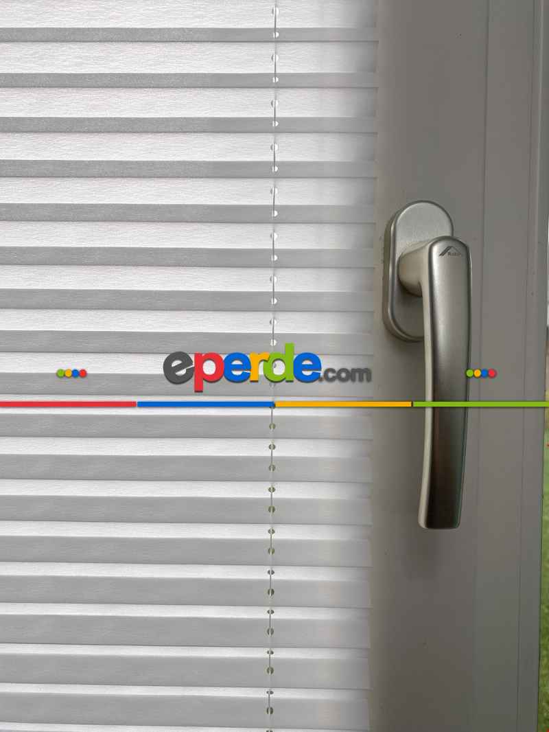 Mutfak - Plisel Perde, Ekru Diamond Seri Cam Balkon Perdesi 1. Kalite Matkapsız Montaj Yaylı Sistem