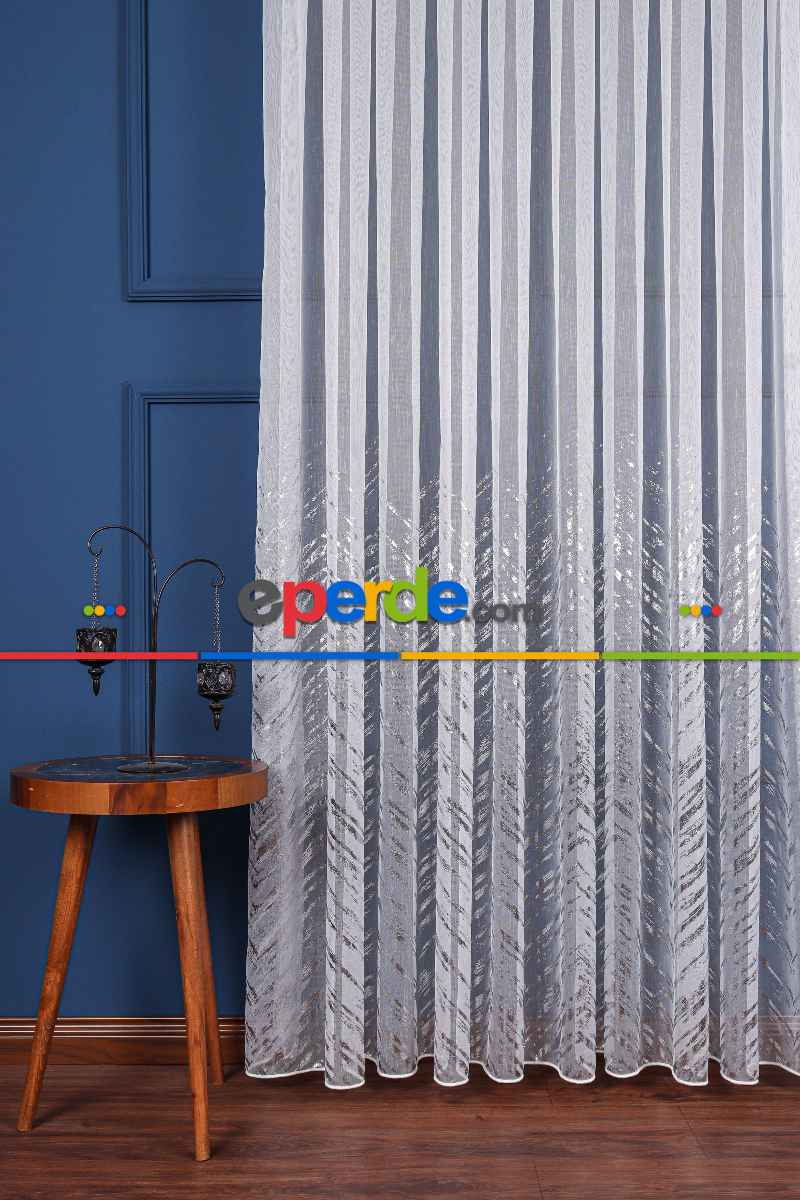 Salon - Siyah Yüksek Kalite Armür Dokuma Ttm Zemin Kaplamalı Tül Perde