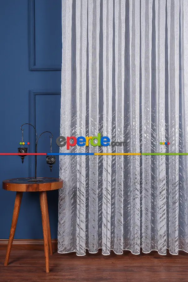 Salon - Siyah Yüksek Kalite Armür Dokuma Ttm Zemin Kaplamalı Tül Perde