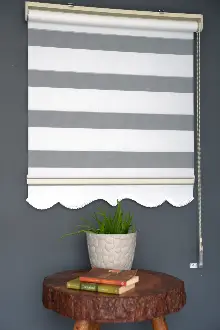 Halim Perdesan Jk-280 Beyaz Renk Etekli Veya Eteksiz Zebra Stor Perde