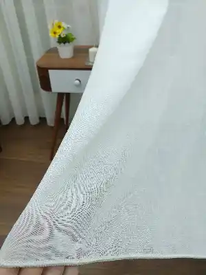 Linen Keten Tül Açık Ekru -300 Cm Keten Tül Perde- Ekru