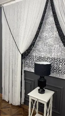 Oturma Odası - Premium Kalite Lazerkesim Desenli Stor Perde-2023