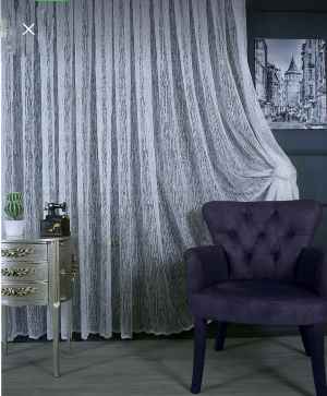 Örme Ağaç Kabuğu Desen Fransız Dantel Tül Perde