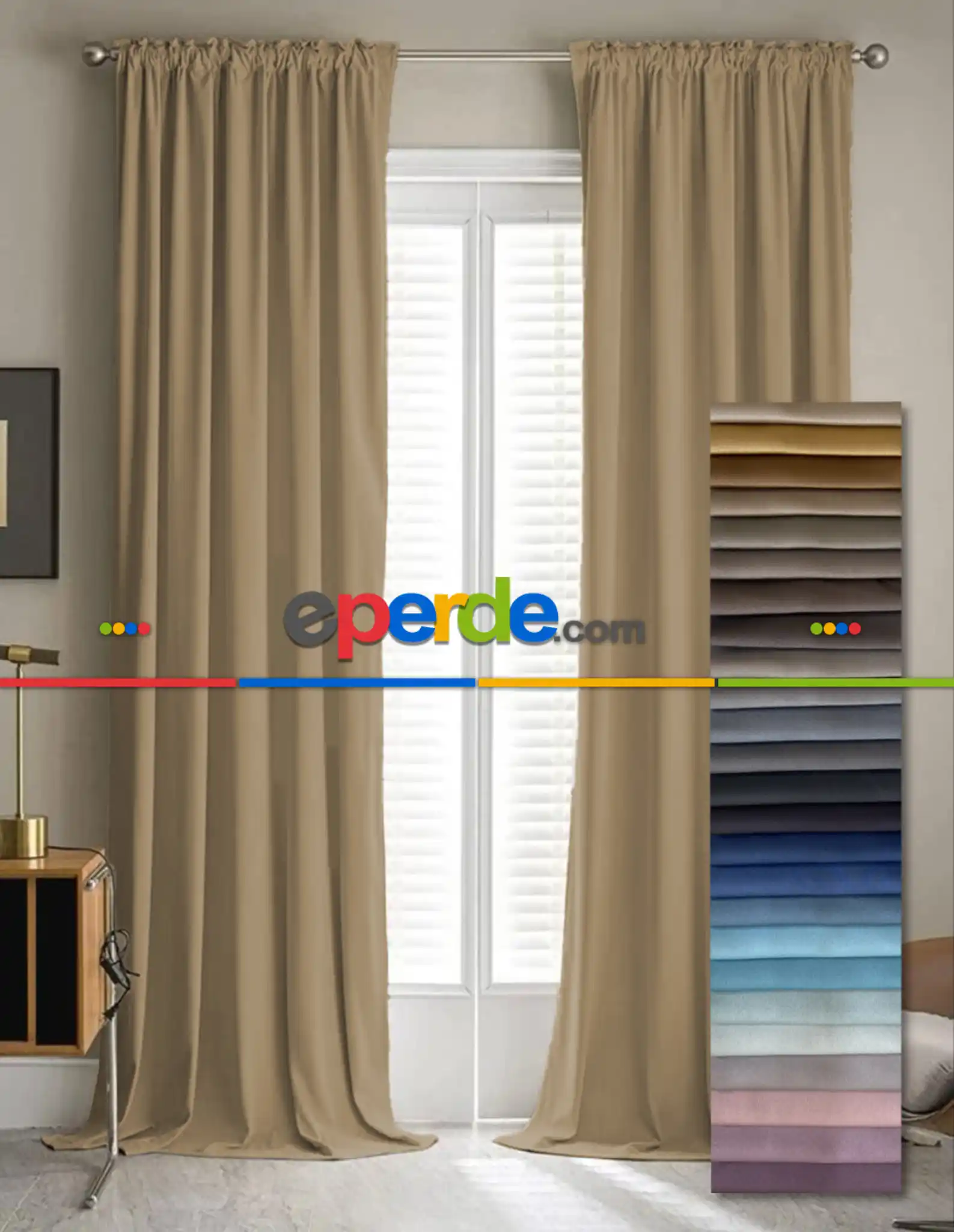 Bebek Odası - Kalın Gramajlı Karartma Düz Blackout Fon Ve Güneşlik Perde 26 Farklı Renk ( Özel Ölçü Sipariş ) Amerikan Pile Seçenekli