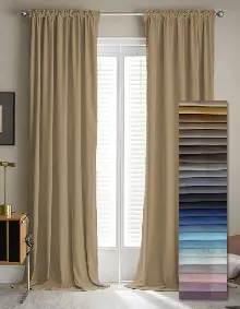 Bebek Odası - Kalın Gramajlı Karartma Düz Blackout Fon Ve Güneşlik Perde 26 Farklı Renk ( Özel Ölçü Sipariş ) Amerikan Pile Seçenekli