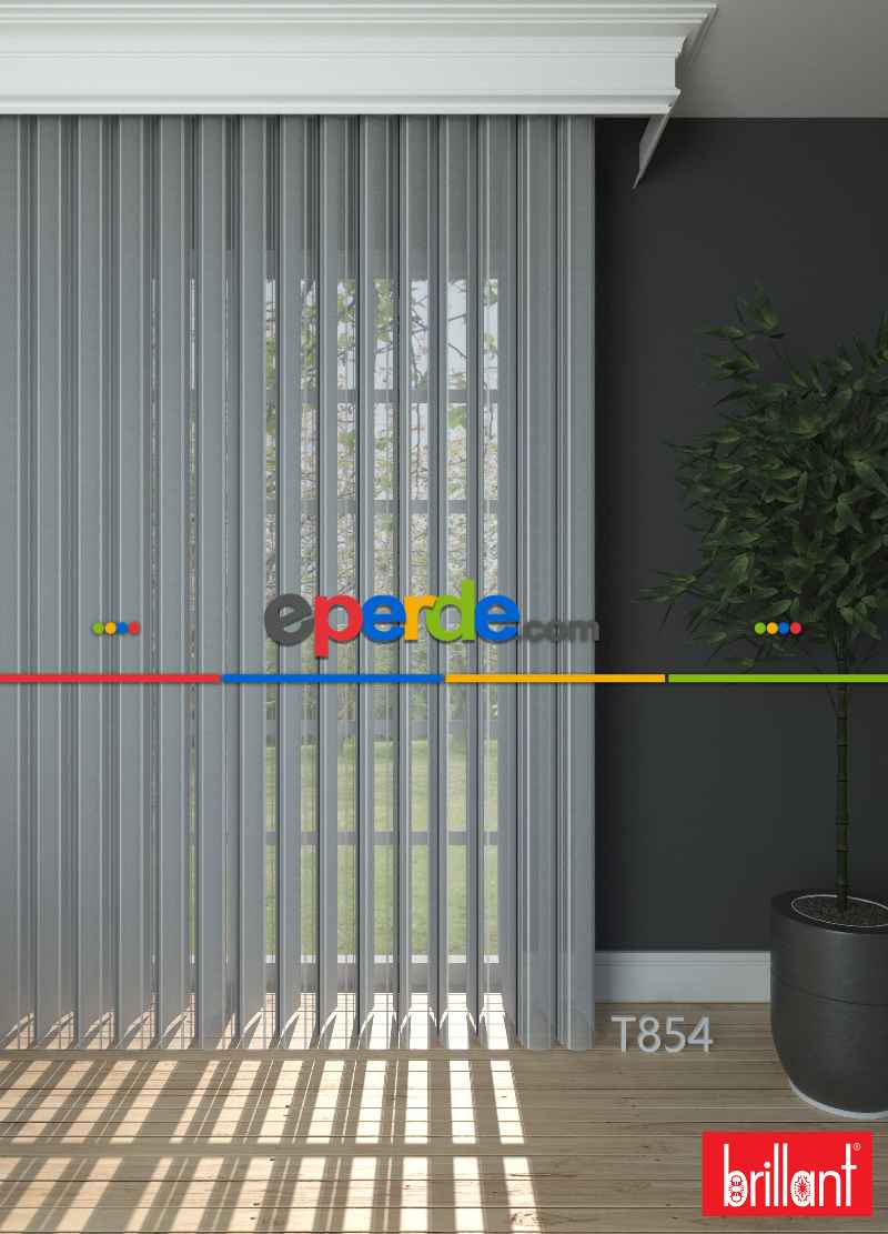 Brillant Akıllı Tül Perde Gri Renkli Tül Dikey Zebra Perde Düz 1. Kalite