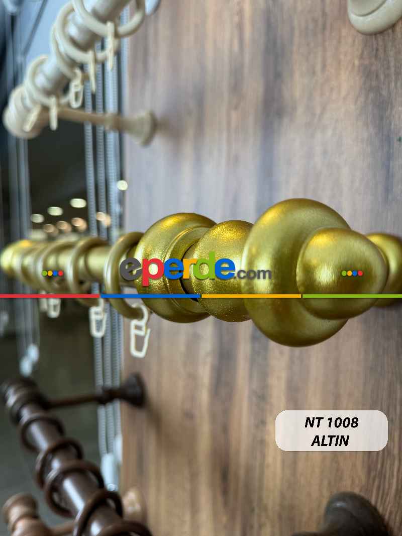 Altın Yaldız Raylı Veya Raysız Plastik Halkalı Rustik Perde Askısı