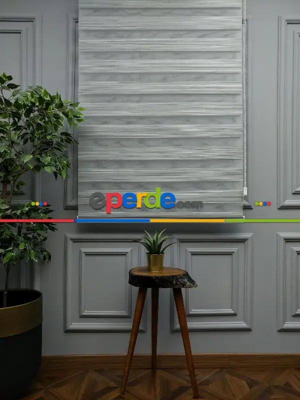 Salon Zebra Perde - 2021 Sezonu - Zebra Perde - Bambu Zebra Perde- Siyah