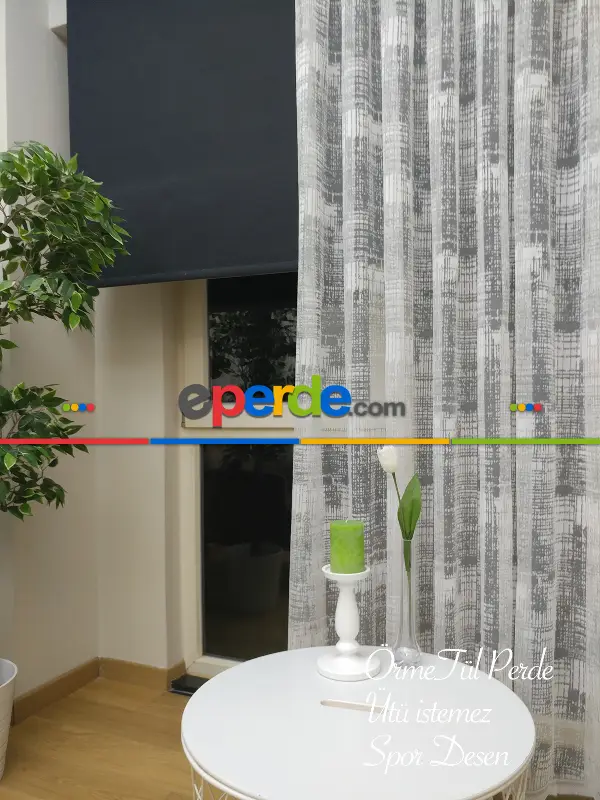 Kampanya Spor Patine Desenli Fransız Dantel 2025 Tül Perde - Ekru