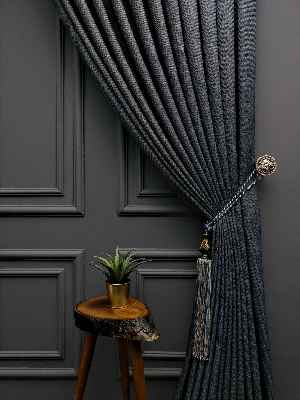 Gerçek Hasır Dokuma Salon Fon Perdesi 2021 Elite Series- Füme-mavi Grimsi