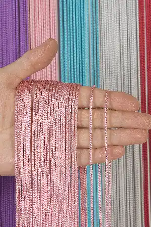 Kalın Zincir Serisi İp Perde Pembe- Pembe