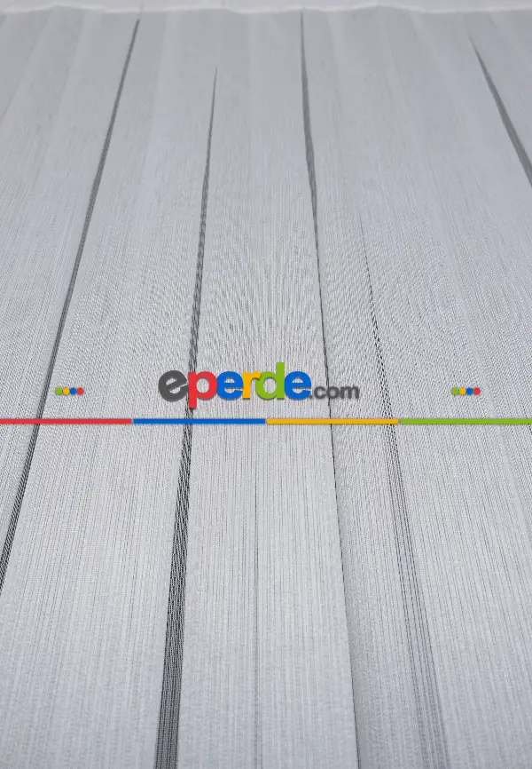 2025 Kar 600 Modern Sugar Çizgili Tül Perde - Düz Sade