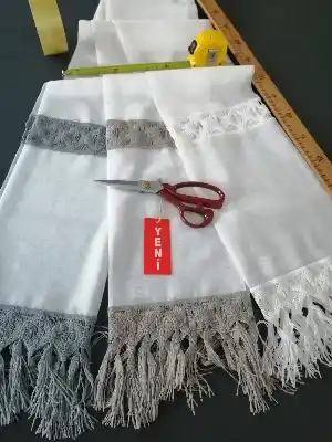 Yeni Sezon Keten Fantazi Brode Tül Perde - 3 Renk Seçenekli