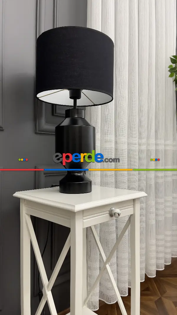 Salon - Premium Kalite Trend Perde Modelleri 2025 -enine Kumaş Bantlı Dokuma Tül Perde 02