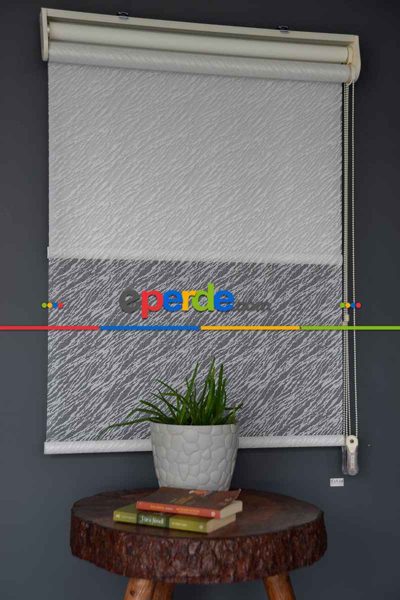 Halim Perdesan Dacuz-200 Beyaz Renk Etekli Veya Eteksiz Çift Mekanizmalı Tül Stor Perde