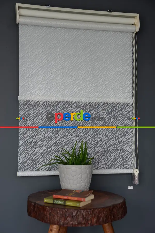 Halim Perdesan Dacuz-200 Beyaz Renk Etekli Veya Eteksiz Çift Mekanizmalı Tül Stor Perde