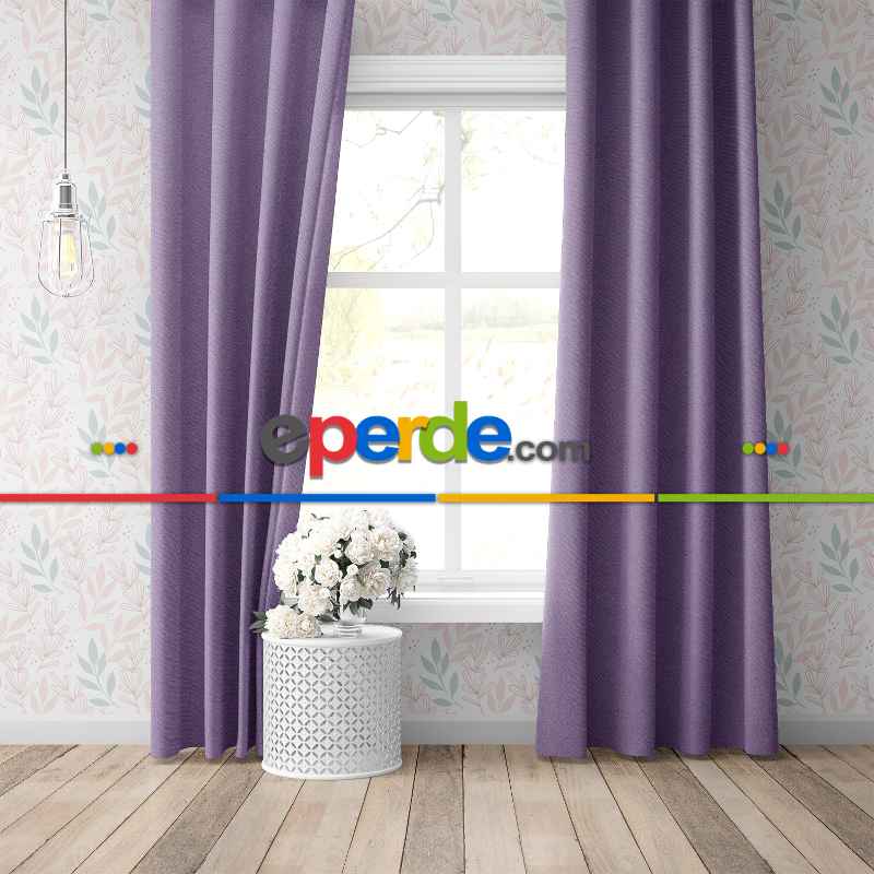 Blackout Karartma Tek Kanat Fon Perde Lila