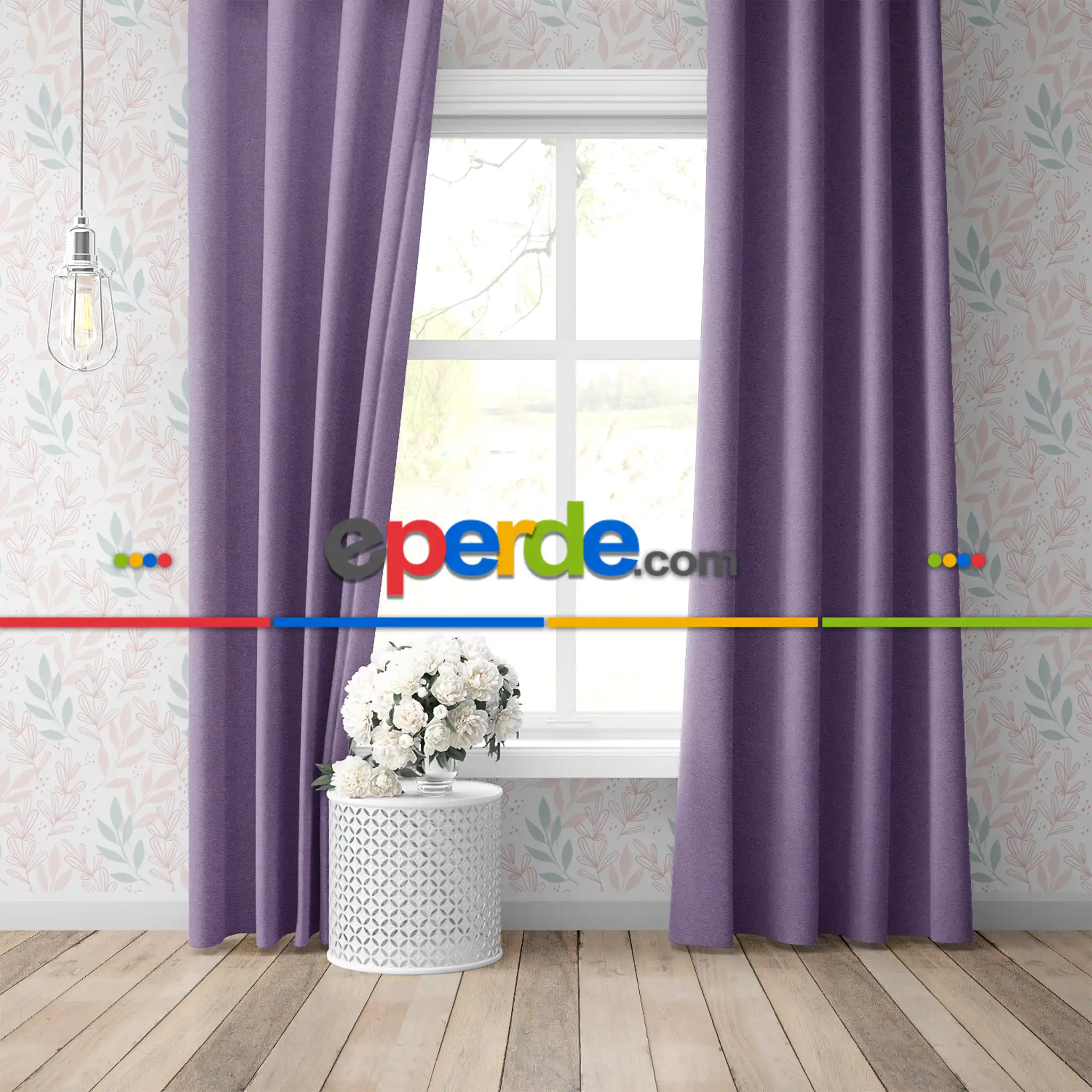 Blackout Karartma Tek Kanat Fon Perde Lila